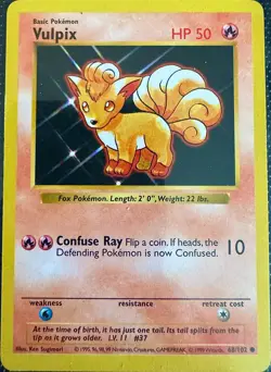 Pokemon TCG *1999 Base Set Shadowless Vulpix #68/102* - Image 1