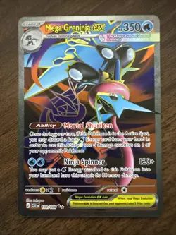 Pokemon Mega Greninja ex 100/086 Me04: Chaos Rising Ultra Rare Full Art Holo - Image 1