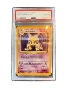 1999 POKEMON BASE SET UNLIMITED #1 ALAKAZAM-HOLO PSA 8 - Image 1