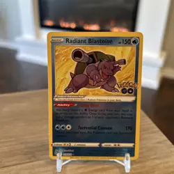 💥 Pokemon TCG Radiant Blastoise Holo Card Pokemon Go 018/078 2022 - Image 1