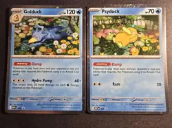 Pokemon Psyduck Golduck MEP Black Star Promo Cosmos Holo 007 008 Mega Set Swirl - Image 2