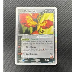 Pokemon TCG Rocket's Moltres ex 100/109 Team Rocket Returns Holo EX English 2004 - Image 1