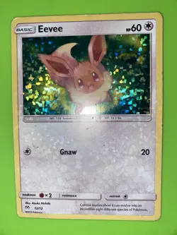 Eevee Pokemon TCG McDonald's 2019 Promo Holo 12/12 English 60 HP Nishida - Image 1