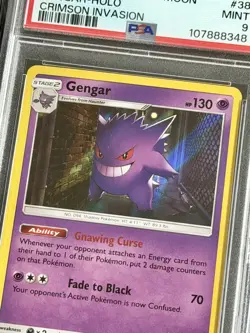 2017 POKEMON SUN & MOON CRIMSON INVASION GENGAR HOLO 38/111 PSA 9 - Image 1