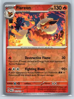 FLAREON 013/131 HOLO RARE SV: PRISMATIC EVOLUTIONS POKEMON REVERSE HOLO NM - Image 1