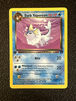 POKEMON Card TEAM ROCKET 1st Edition DARK VAPOREON #45/82 Uncommon NEAR MINT NM - Image 1