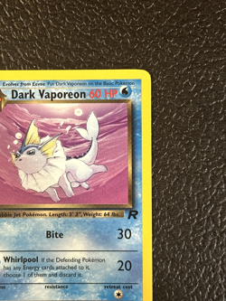 POKEMON Card TEAM ROCKET 1st Edition DARK VAPOREON #45/82 Uncommon NEAR MINT NM - Image 2