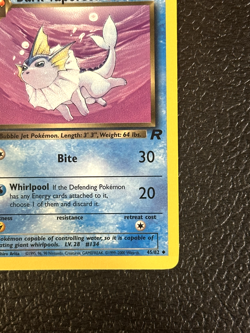 POKEMON Card TEAM ROCKET 1st Edition DARK VAPOREON #45/82 Uncommon NEAR MINT NM - Image 3