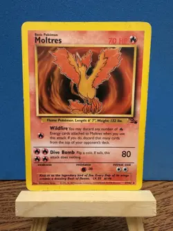 Pokemon TCG Moltres 27/62 Fossil Non-Holo Rare WOTC Vintage Card - Image 1