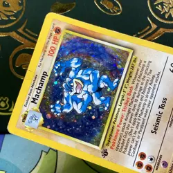 Machamp COSMOS Holo Rare 8/102 Base Set 1st Edition HP English Pokemon Card - Image 3