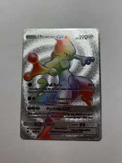 Silver Foil Mewtwo VMAX Rainbow Fan Art Display Vmax Card NM - Image 1