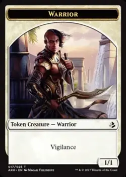 4x Warrior Token (017/025) MTG Amonkhet NM Magic Regular - Image 1