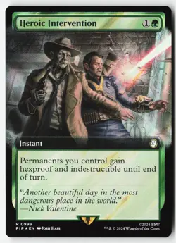 Heroic Intervention (Extended Art) (Surge Foil) #999 (NM) Fallout PIP Magic MTG - Image 1