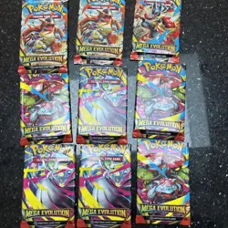 Pokemon TCG Mega Evolution - 9 opened packs inc bulk reverse and holo - Image 1