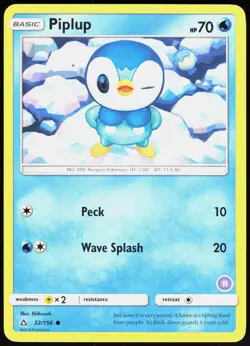 Ultra Prism Piplup 32/156 Common Pokemon NM/M - Image 1