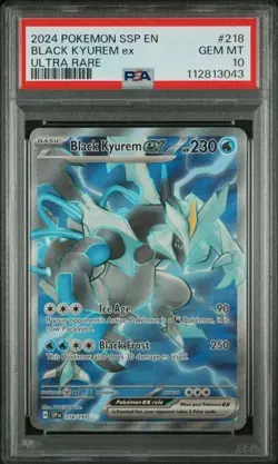 PSA 10 Black Kyurem ex 218/191 Full Art Ultra Rare Surging Sparks Pokemon Card - Image 1