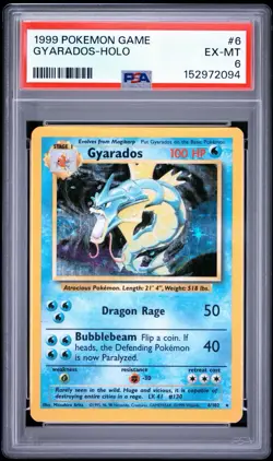 1999 Pokemon Base Set Gyarados Holo 6/102 PSA 6 WOTC Vintage - Image 1