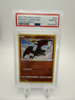 2023 POKEMON SWORD AND SHIELD CROWN ZENITH 020/159 RADIANT CHARIZARD - PSA 10 - Image 1