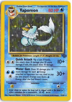 Vaporeon 12/64 Holo Rare Jungle Pokemon Unlimited Holo HP - Image 1