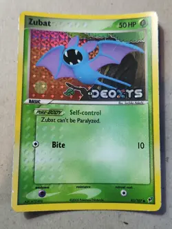 2005 Pokemon EX Deoxys - Zubat Reverse Holo Stamped 83/107 - Image 1