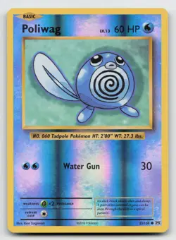Poliwag 23/108 XY Evolutions Reverse Holo Pokemon LP - Image 1