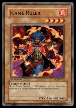 1996 Yu-Gi-Oh! 1st edition Flame Ruler #FET-EN031 Uncirculated NMT. - Image 1