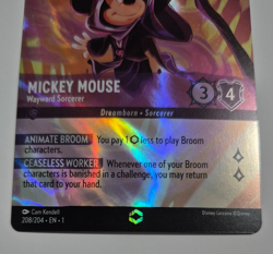 Disney Lorcana The First Chapter Enchanted Mickey Mouse Wayward Sorcerer NM Rare - Image 3
