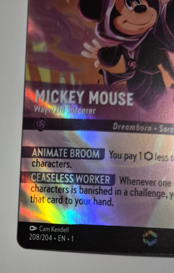 Disney Lorcana The First Chapter Enchanted Mickey Mouse Wayward Sorcerer NM Rare - Image 4