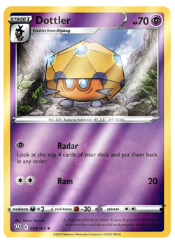 Pokemon Dottler 064/163 | 1 CARD + FREE PROTECTOR W5 - Image 1