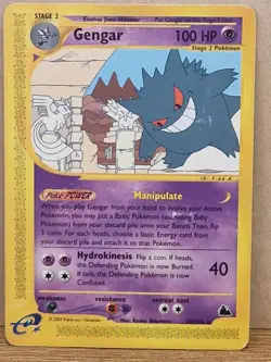 Gengar Non-holo RARE Skyridge Pokemon Card - Very Good MP Condition #10/144 2003 - Image 1