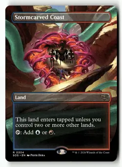Stormcarved Coast (Borderless) 304 Secrets of Strixhaven Magic Foil NM - Image 1