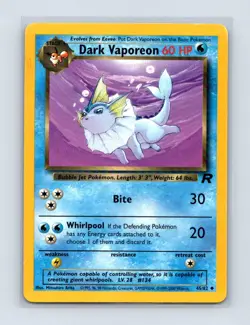 Dark Vaporeon 45/82 Uncommon Team Rocket Pokemon Unlimited Lightly Played - Image 1