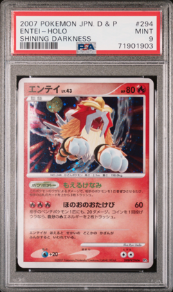 2007 POKEMON JAPANESE DIAMOND & PEARL #294 ENTEI-HOLO SHINING DARKNESS PSA 9 - Image 1