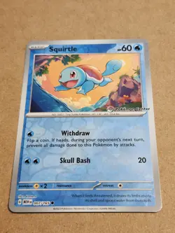 Squirtle 007/165 Pokemon Center PC Stamped Reverse Holo Promo NM - Image 1