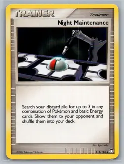 Night Maintenance 113/123 Uncommon Mysterious Treasures Pokemon LP/MP - Image 1