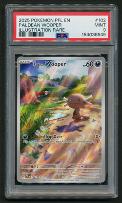Paldean Wooper 102/094 Illustration Rare Holo Pokemon Phantasmal Flames PSA 9 - Image 1