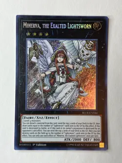 Yu-Gi-Oh! Minerva, the Exalted Lightsworn BLLR-EN044, Secret Rare, 1st Ed., NM - Image 1
