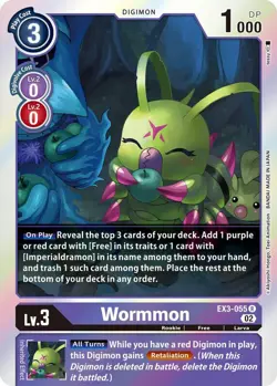 Wormmon EX3-055 R Revision Pack Cards Digimon TCG - Image 1