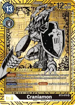 Foil Craniamon (2nd Anniversary Card Set) BT3-075 SR Release Special Booster ... - Image 1