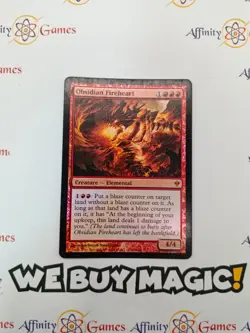 MTG | Obsidian Fireheart | Zendikar | Foil | Moderately Played | English - Image 1