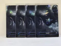 MTG Island (0263) (Borderless) FOIL Edge of Eternities Set of 4 - Image 1