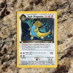 PSA 5 2000 Pokemon TCG Team Rocket Dark Dragonite Holo 1st Ed 5/82 ENG - Image 1