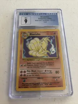 J4 Pokemon - Ninetales Base Set (CGC MINT 9) 12/102 Holo Unlimited - Image 1