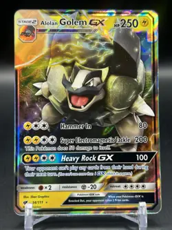 Pokemon Alolan Golem GX 34/111 Crimson Invasion NEAR MINT - Image 1