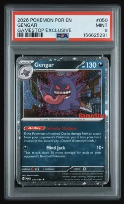 Pokemon Gengar 050/088 GameStop Exclusive PSA 9 2026 “Gamegar” - Image 1