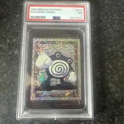 Poliwhirl Prism - #S12 Pokemon Merlin Sticker 1999 - PSA 7 Near Mint - Image 1