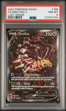 2022 POKEMON SWORD & SHIELD LOST ORIGIN #186 FULL ART/GIRATINA V PSA 8 - Image 1