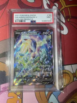 Pokemon Galarian Rapidash 168/198 Alternate Art Rare Chilling Reign PSA 9 - Image 1