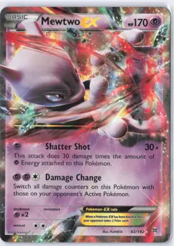 Pokemon Mewtwo EX Ultra Rare Holo TCG Card 62/162 XY Breakthrough - Image 1