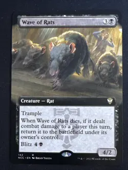 1x Wave of Rats (142) Extended Art Commander: Streets of New Capenna LP MTG - Image 1
